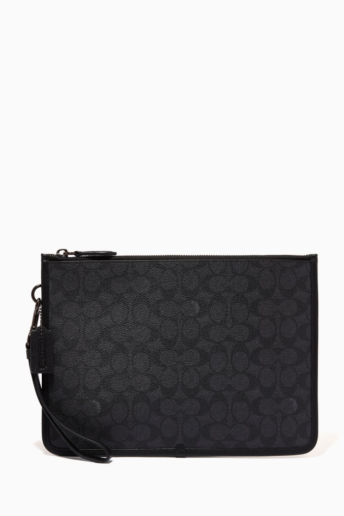 Charter Pouch in Signature Canvas, Grey