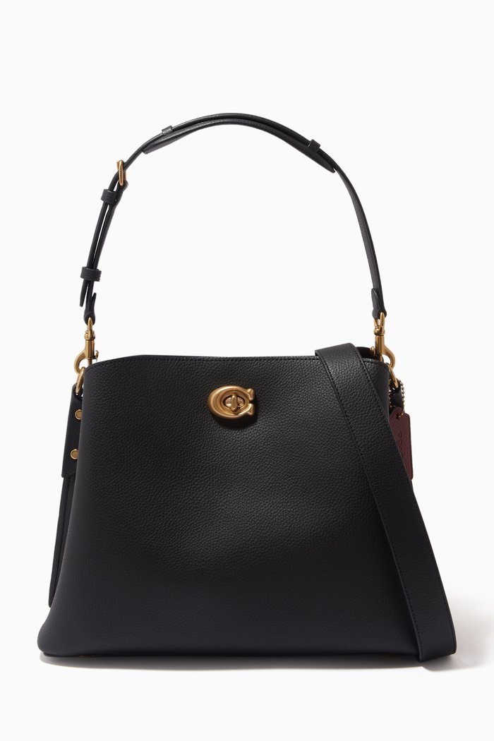 

Willow Shoulder Bag in Pebble Leather, Black