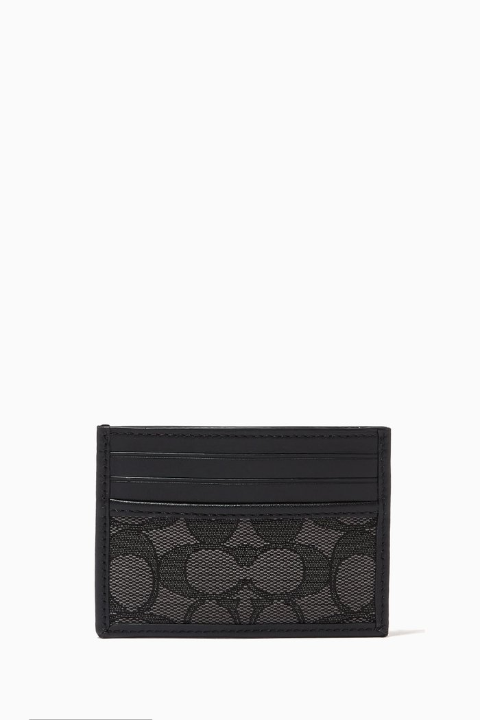 

Card Case in Signature Jacquard, Grey