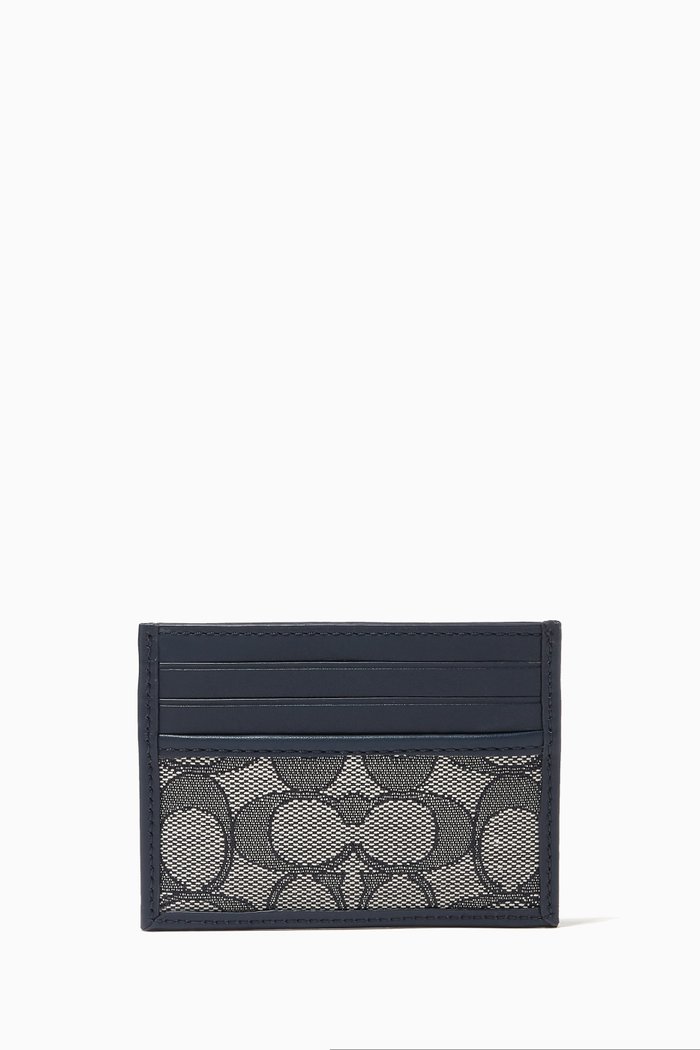 

Card Case in Signature Jacquard, Blue