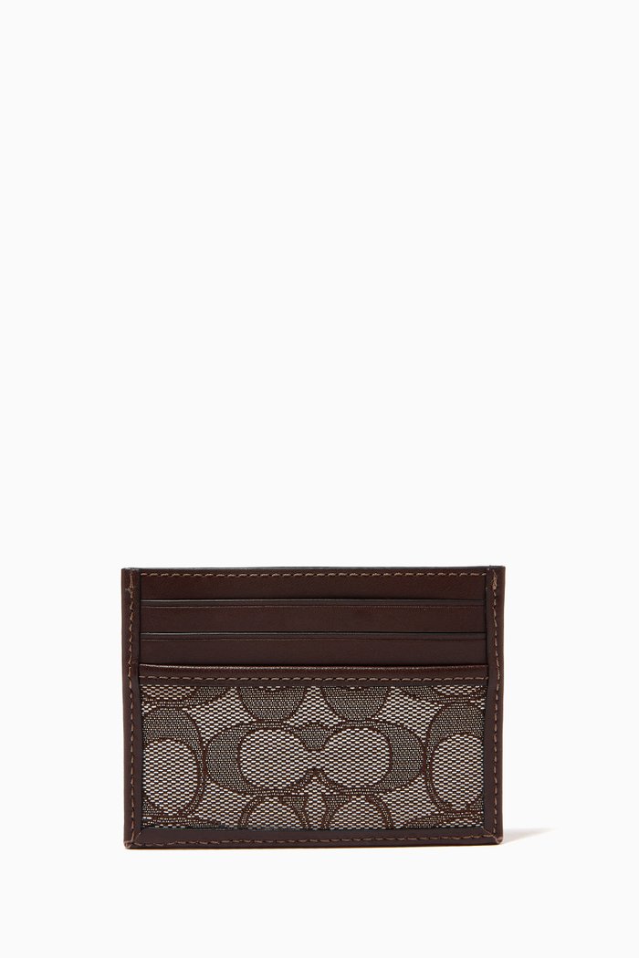 

Card Case in Signature Jacquard, Brown