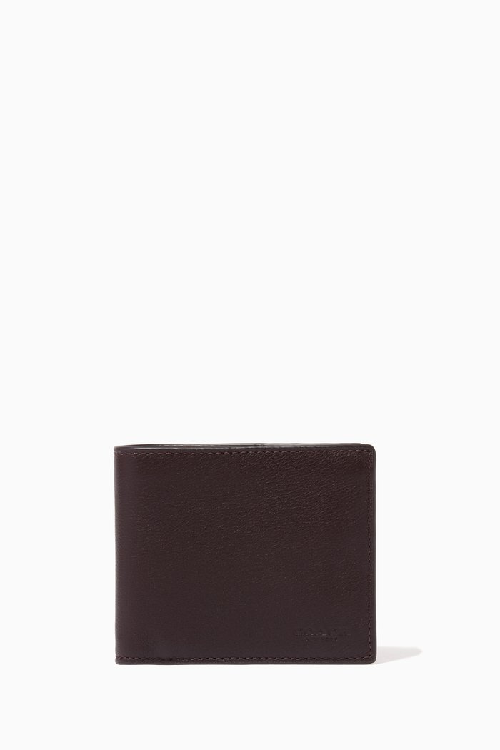 3-in-1 Wallet in Colour-block Leather, Red