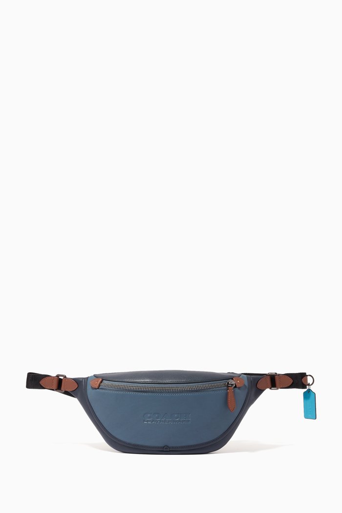 

League Belt Bag in Colourblock Leather, Multicolour