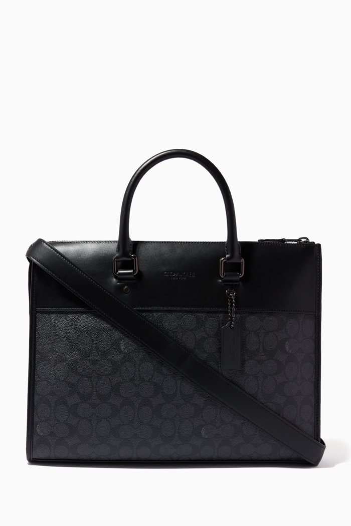 

Gotham Folio Briefcase in Signature Canvas, Grey