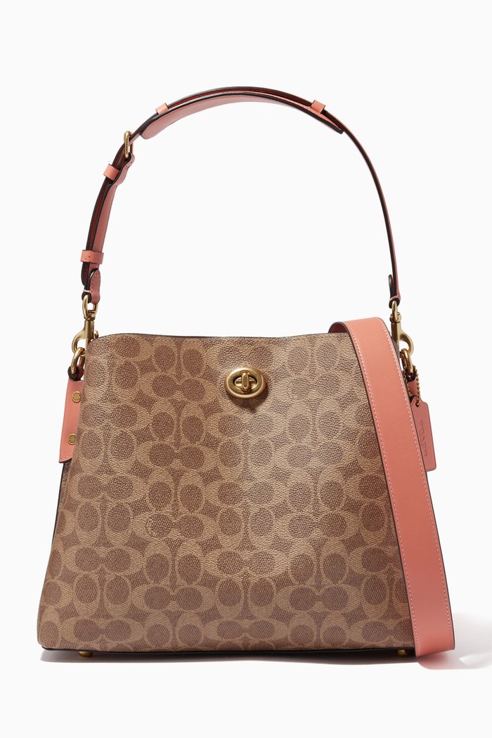 

Willow Shoulder Bag in Signature Canvas, Neutral