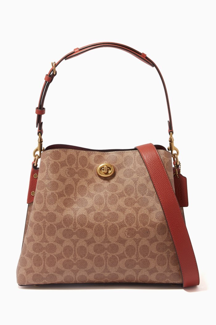

Willow Shoulder Bag in Signature Canvas, Neutral