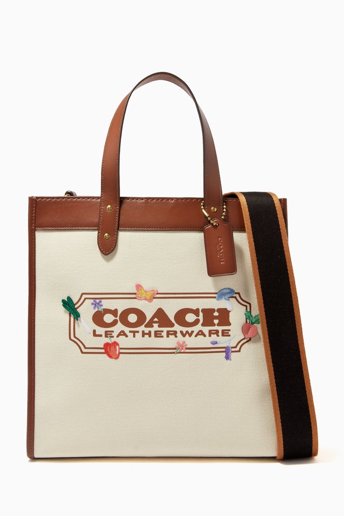 

Field Tote Bag in Canvas & Leather, Neutral