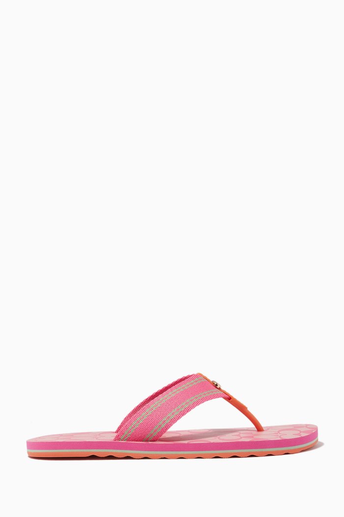 

Zoe Web Flip Flops in Signature Jacquard, Orange