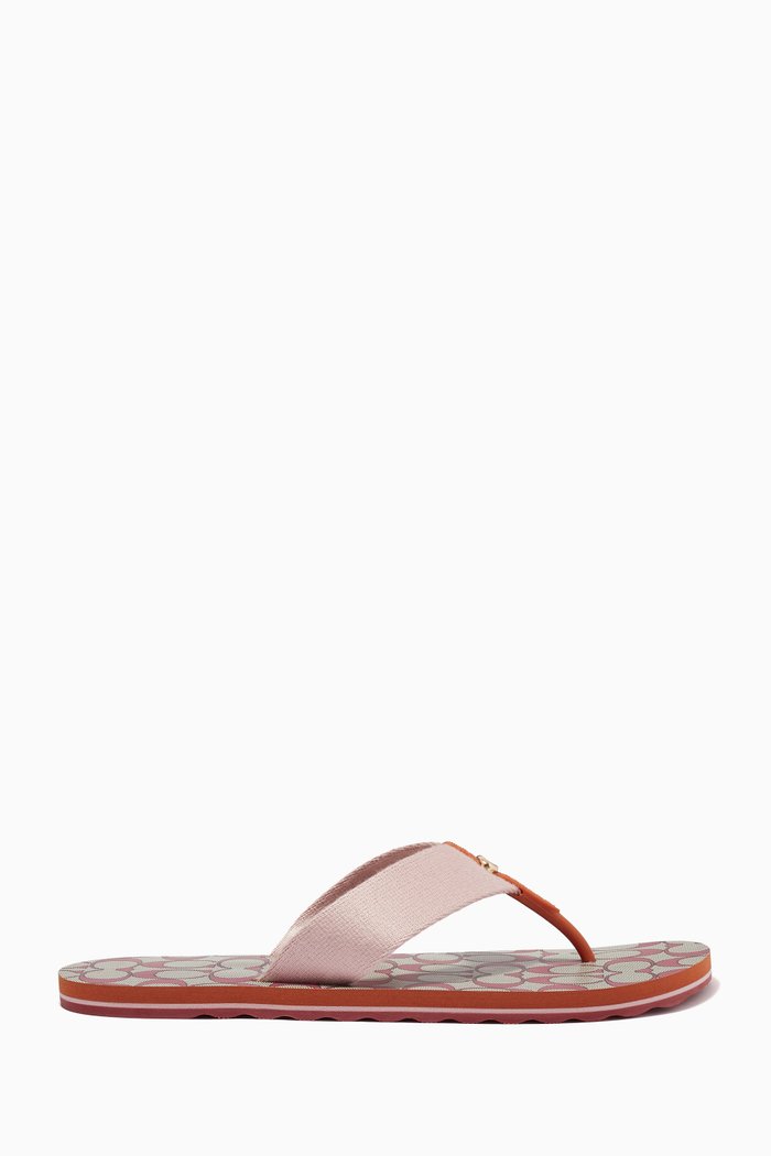 

Zoe Web Flip Flops in Signature Jacquard, Pink