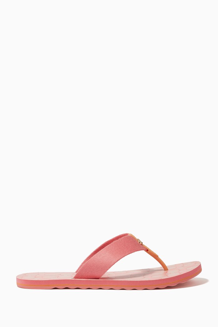 

Zoe Web Flip Flops in Signature Jacquard, Pink