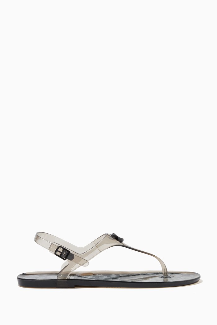 

Natalee Jelly Thong Sandals in Transparent Rubber, Black