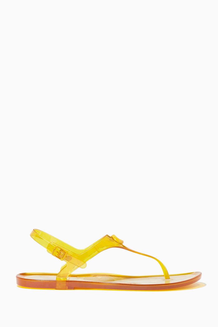 

Natalee Jelly Thong Sandals in Transparent Rubber, Yellow
