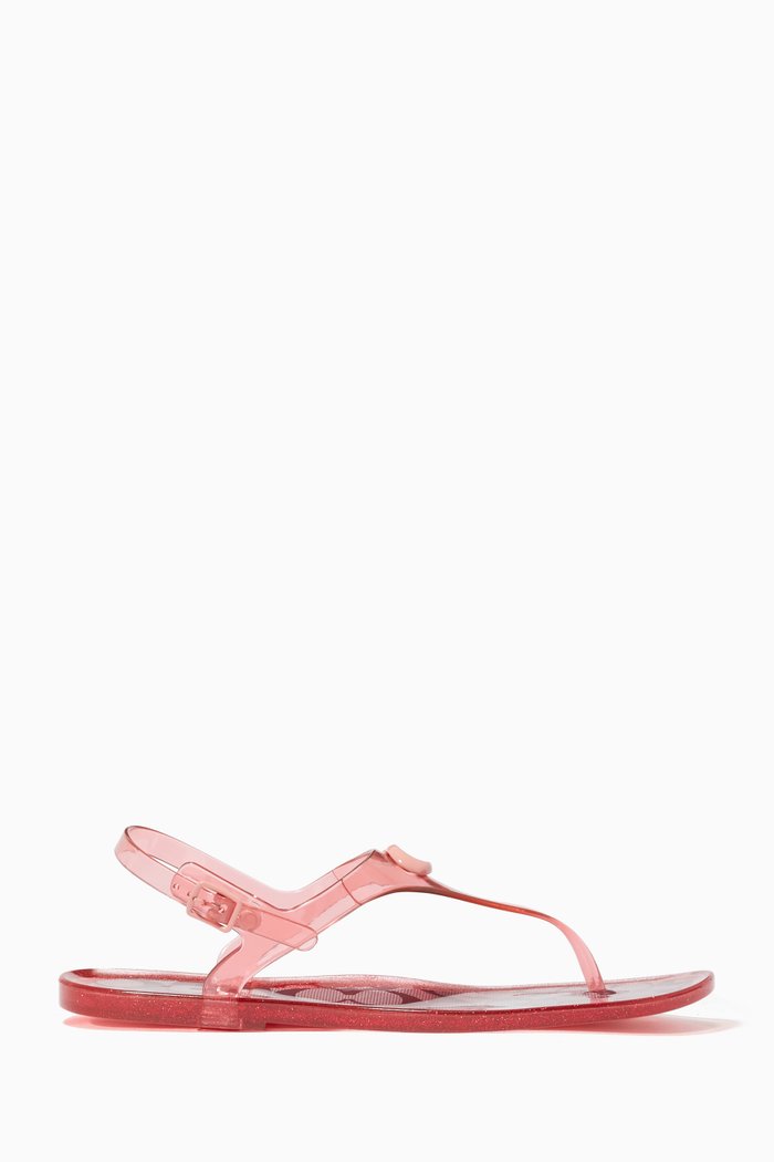

Natalee Jelly Thong Sandals in Transparent Rubber, Pink