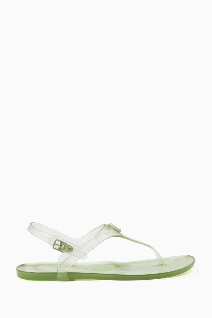 

Natalee Jelly Thong Sandals in Transparent Rubber, Green