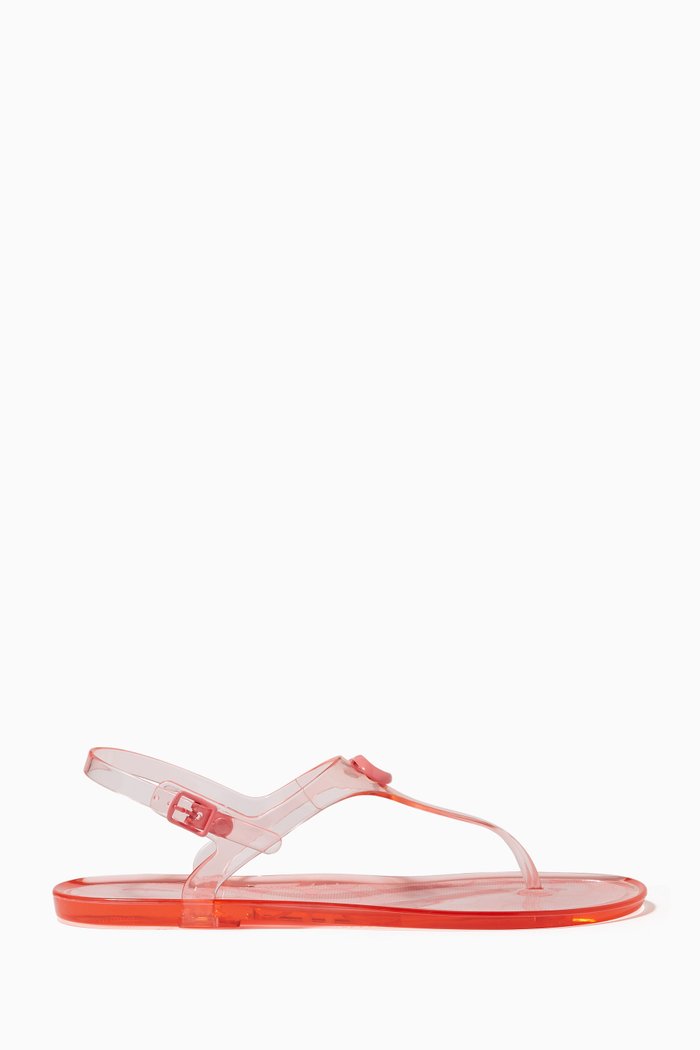 Natalee Jelly Thong Sandals in Transparent Rubber, Pink