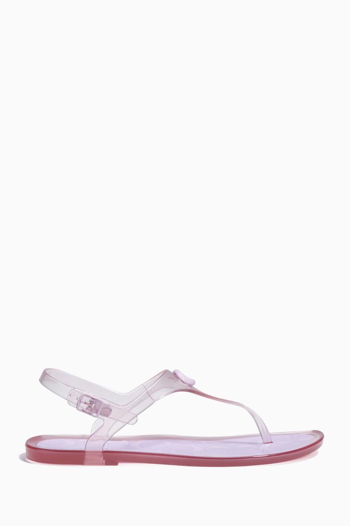 

Natalee Jelly Thong Sandals in Transparent Rubber, Purple