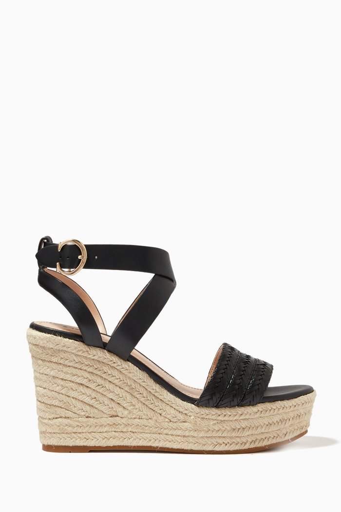 

Isabela Wedges in Leather, Black