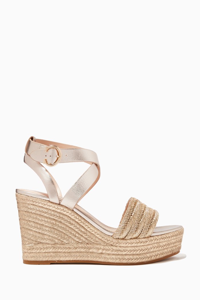 

Isabela Wedges in Leather, Metallic