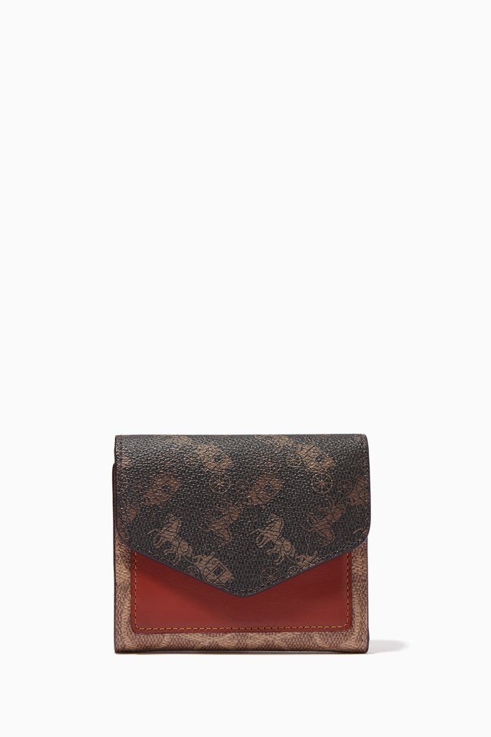 

Small Wyn Wallet in Signature Canvas & Leather, Brown