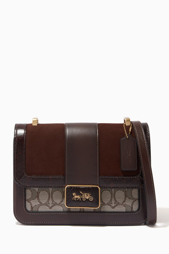 

Alie Shoulder Bag in Signature Jacquard, Brown