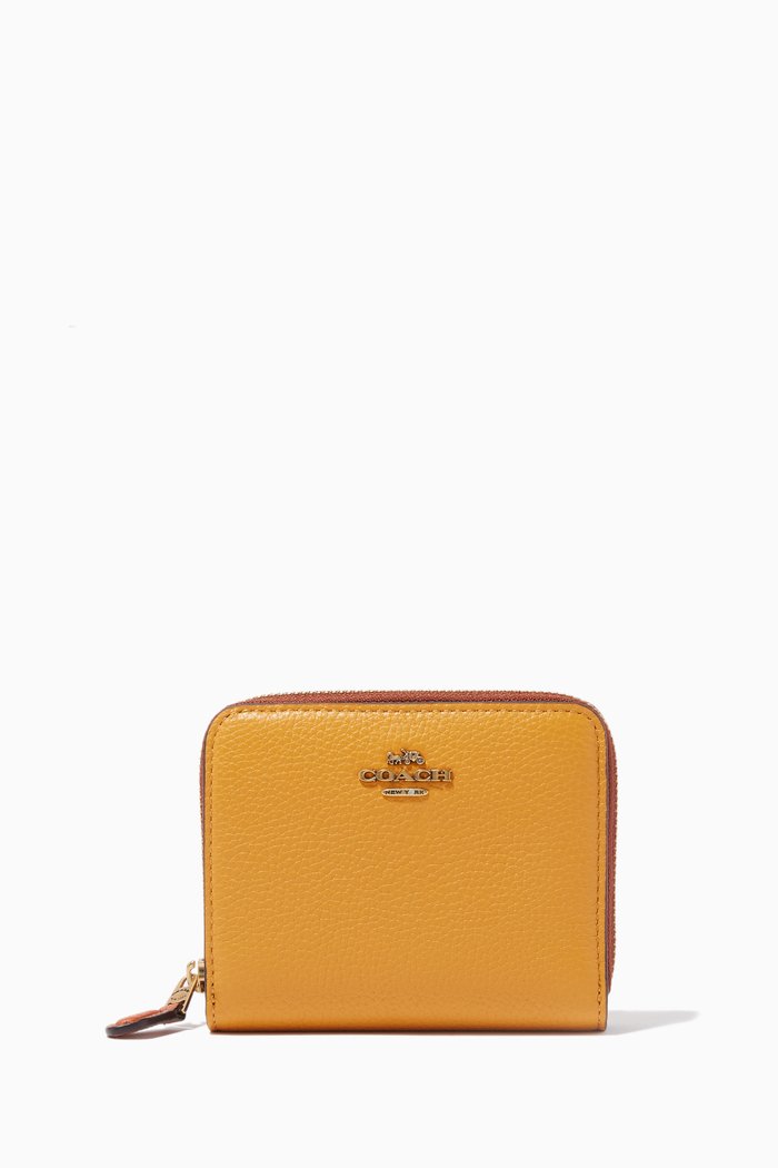 

Small Zip Wallet with Colour-block Interior in Crossgrain Leather, Multicolour
