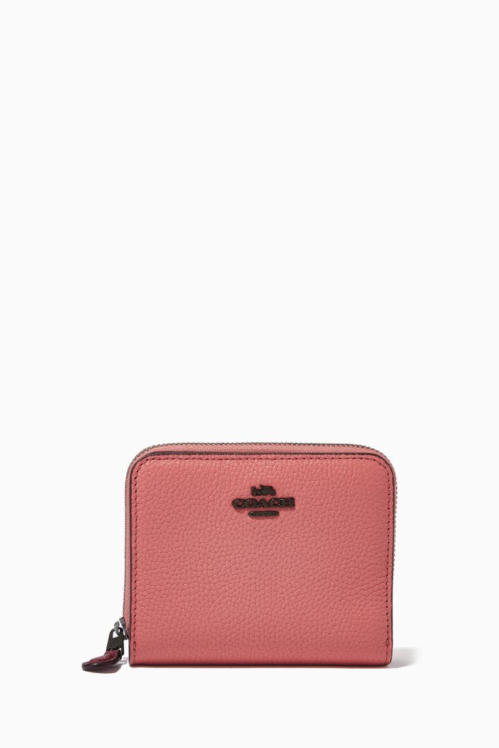 

Small Zip Wallet with Colour-block Interior in Crossgrain Leather, Multicolour