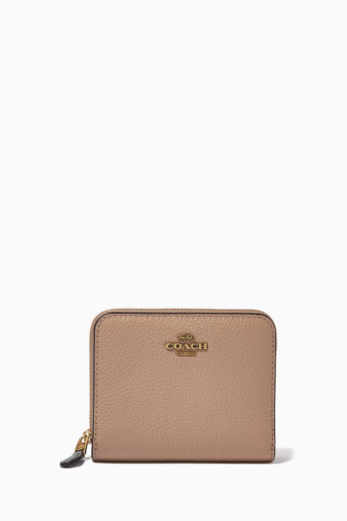 

Small Zip Wallet with Colour-block Interior in Crossgrain Leather, Multicolour