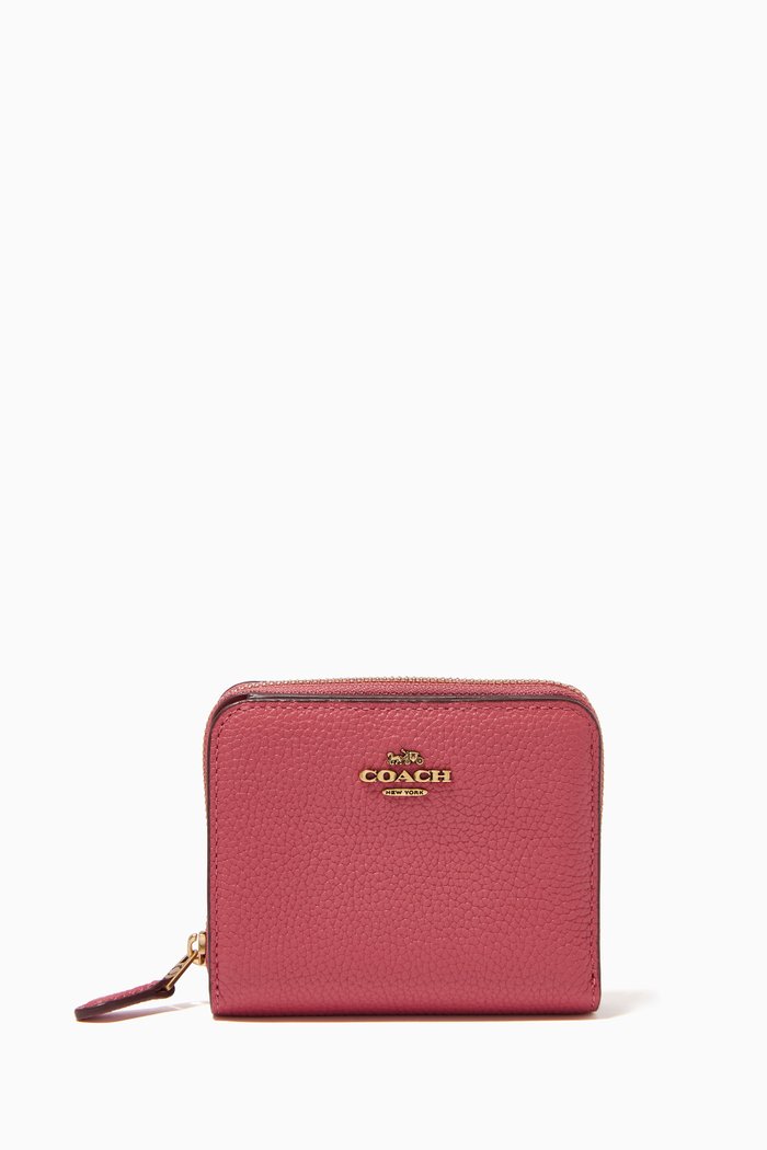 

Bi-Fold Wallet in Pebbled Leather, Red