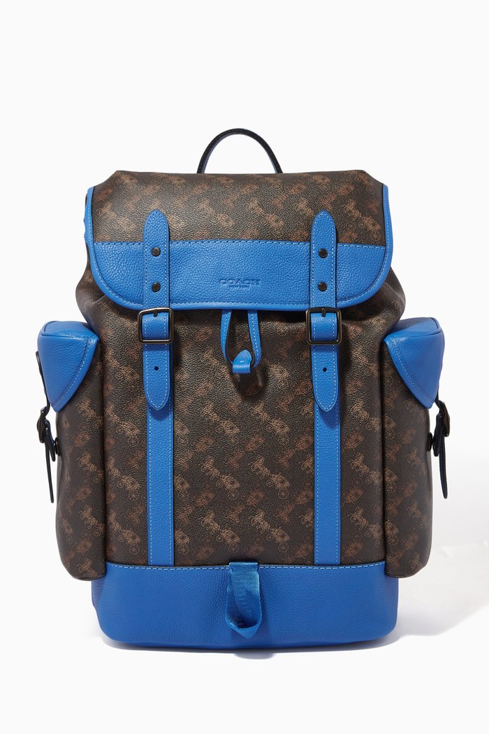 

Hitch Backpack with Horse & Carriage Print in Canvas, Blue