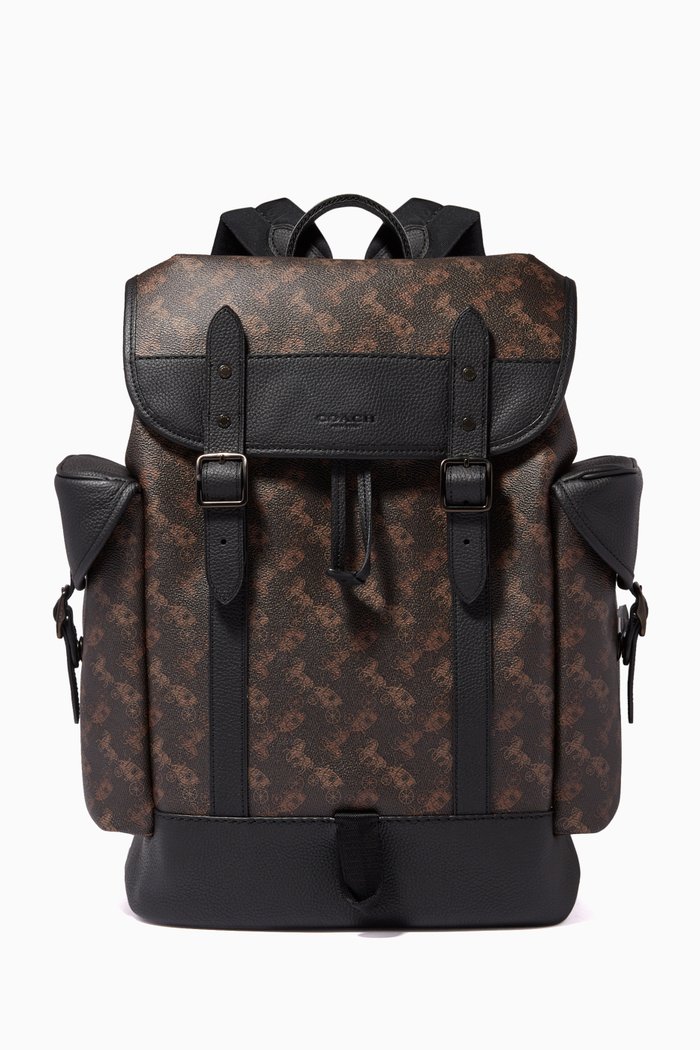 

Hitch Backpack in Signature Canvas with Horse & Carriage Print, Brown