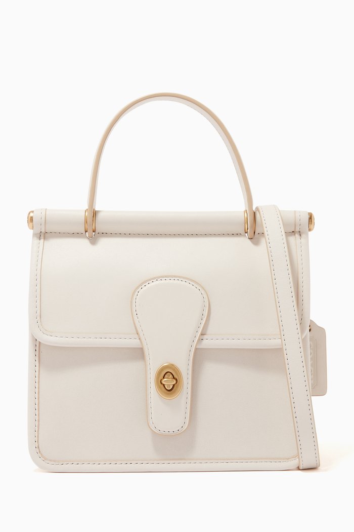 

Willis Top Handle Bag in Leather, White