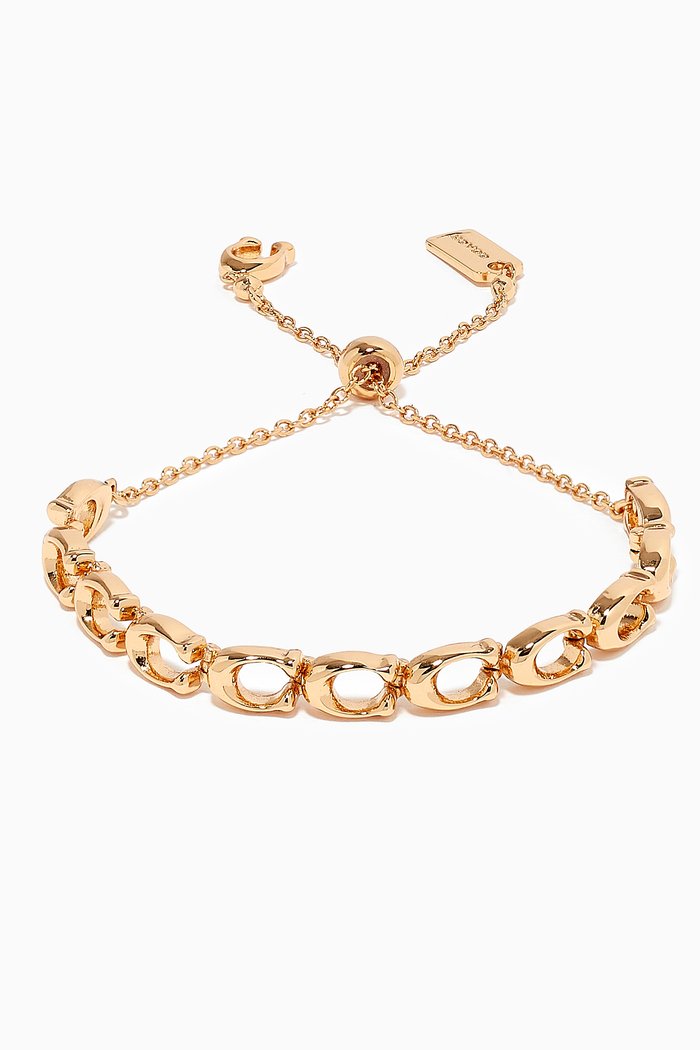 

Signature Link Friendship Slider Bracelet, Gold