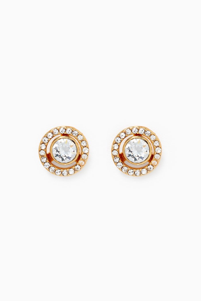

Halo Swarovski Crystal Studs, Gold