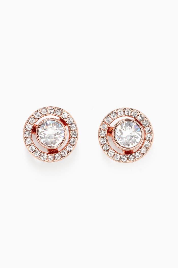 

Halo Swarovski Crystal Studs, Neutral