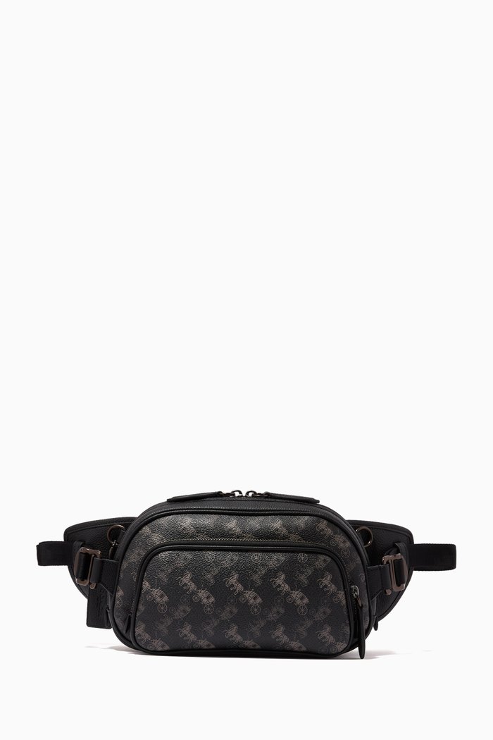 

Hitch Belt Bag in Signature Canvas with Horse & Carriage Print, Grey