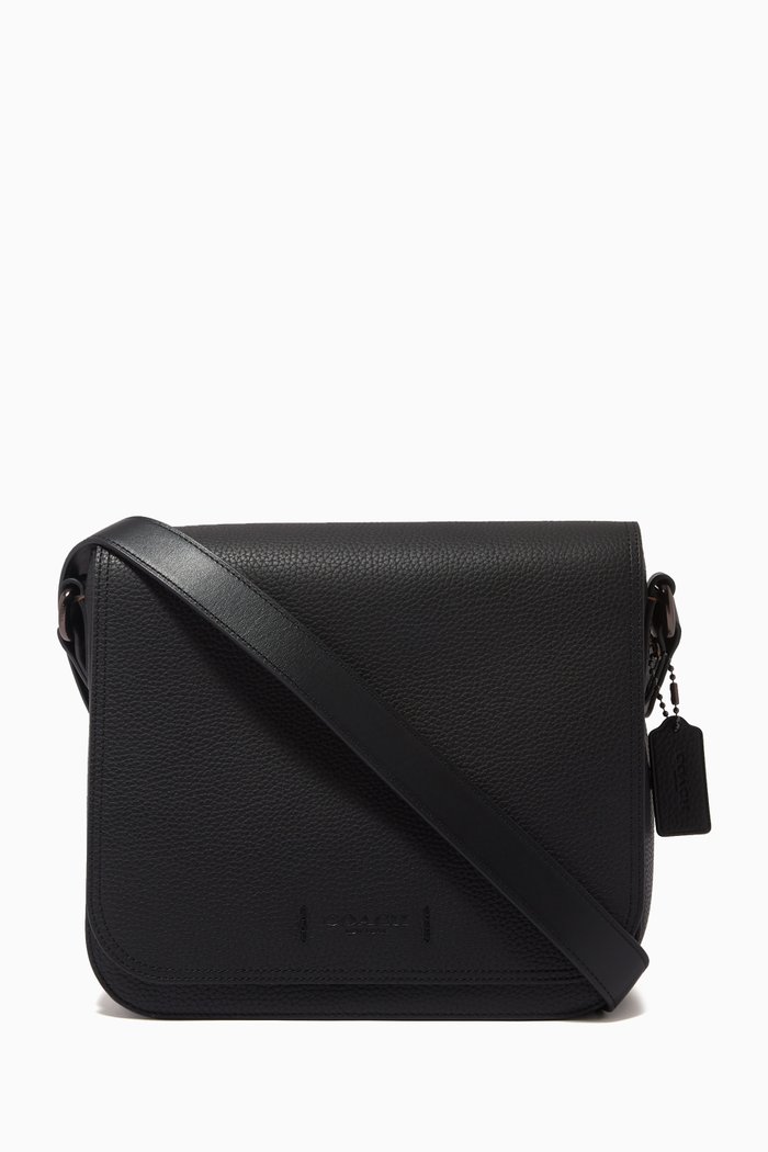 Gotham Messenger Bag 27 in Leather, Black