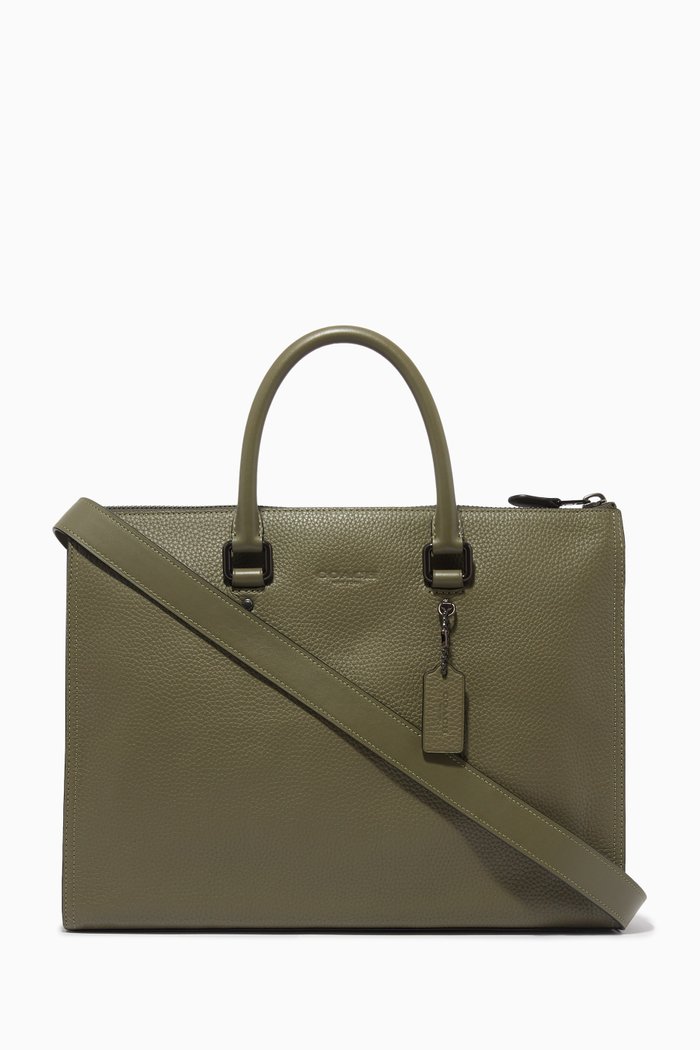 

Gotham Folio Briefcase in Leather, Green