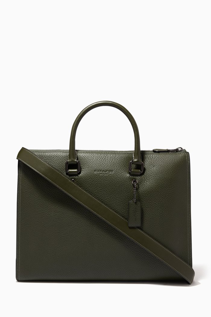 

Gotham Folio Briefcase in Leather, Green