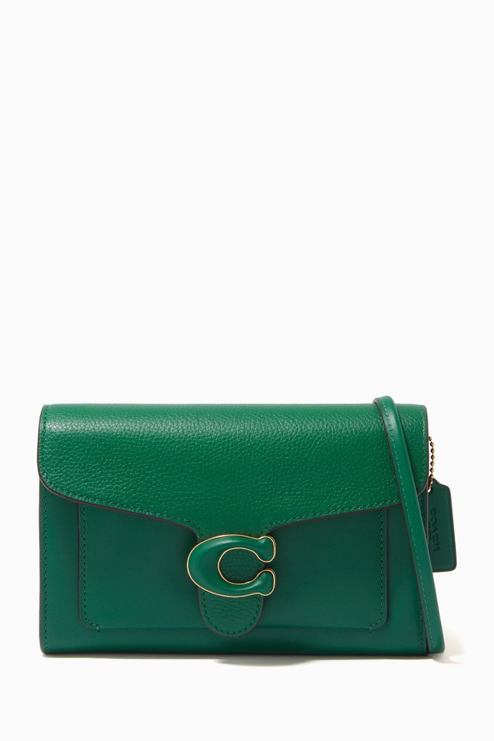 

Tabby Chain Clutch in Pebble Leather, Green