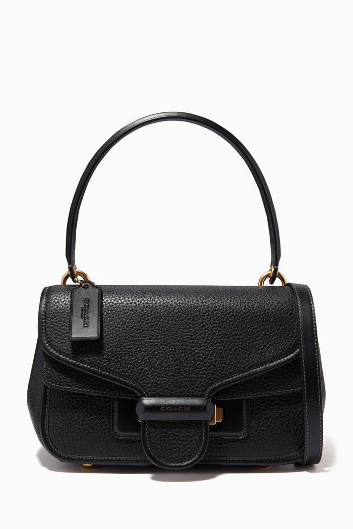 Cody Shoulder Bag in Pebble Leather, Black