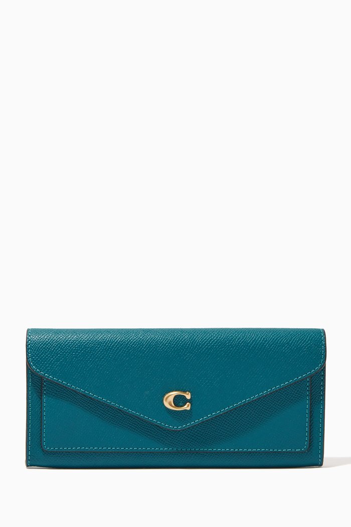 

Wyn Wallet in Crossgrain Leather, Blue