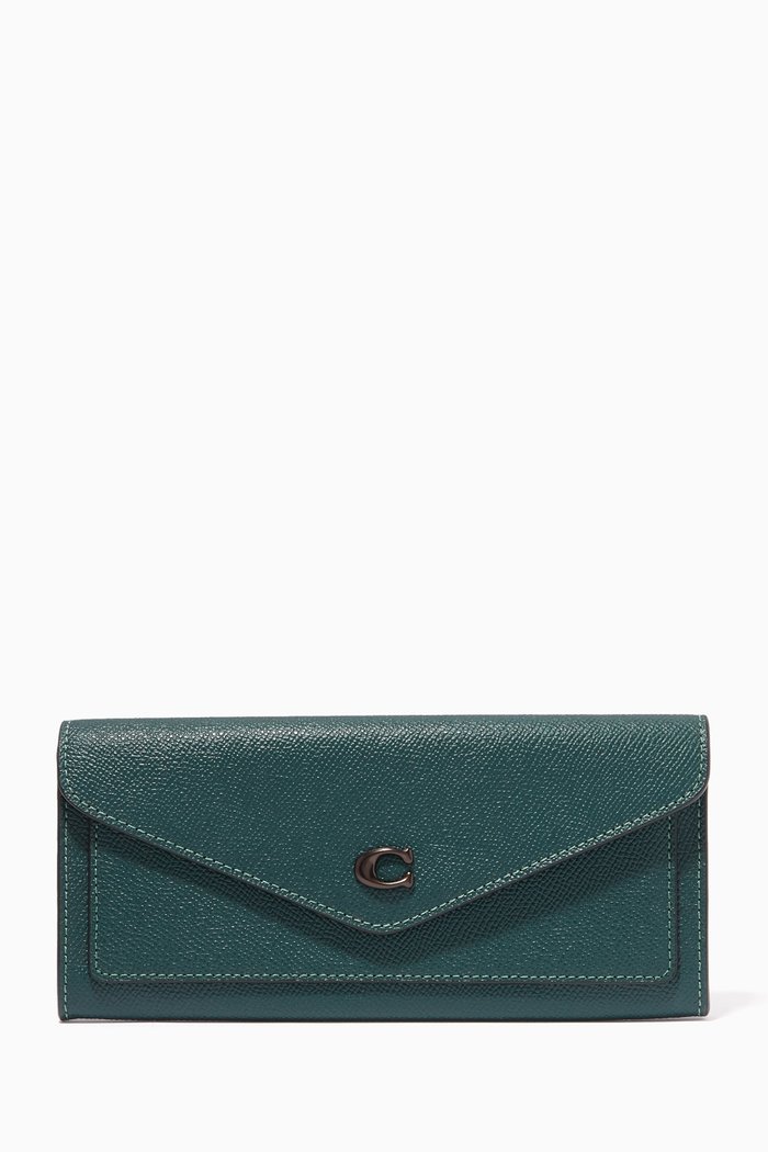 

Wyn Wallet in Crossgrain Leather, Green
