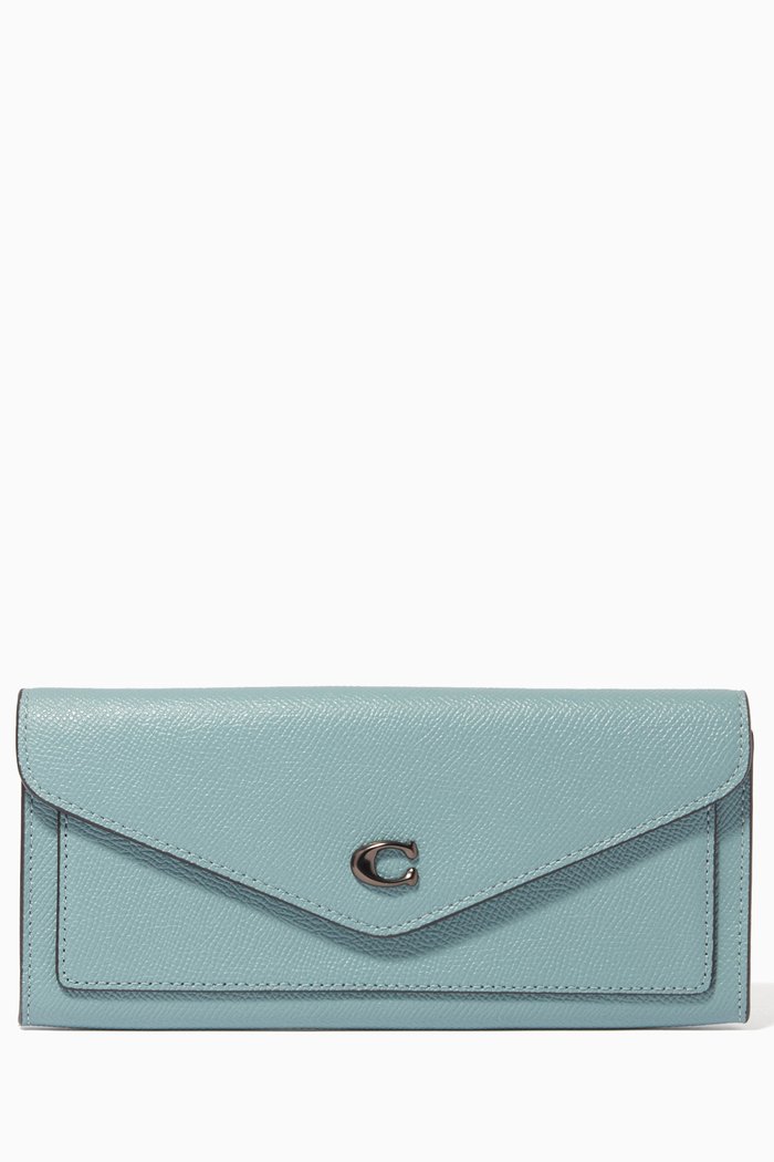 

Wyn Wallet in Crossgrain Leather, Green