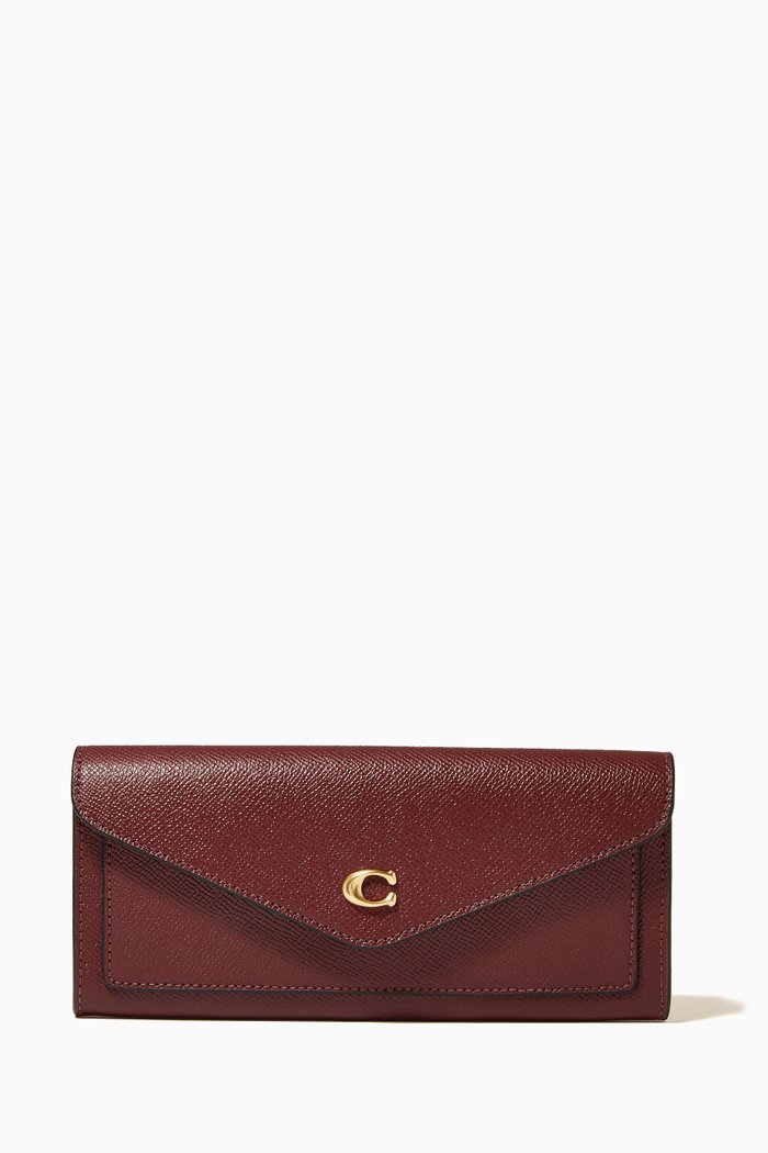 

Wyn Wallet in Crossgrain Leather, Red