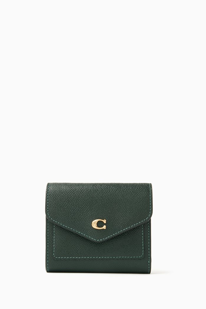 

Small Wyn Wallet in Crossgrain Leather, Green