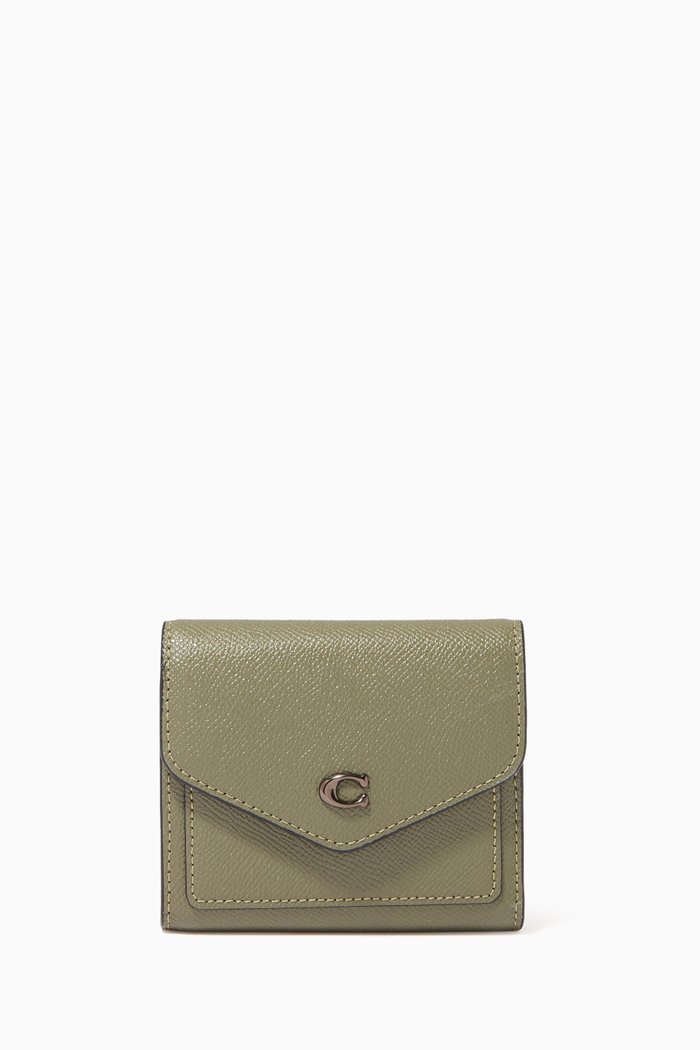 

Small Wyn Wallet in Crossgrain Leather, Green