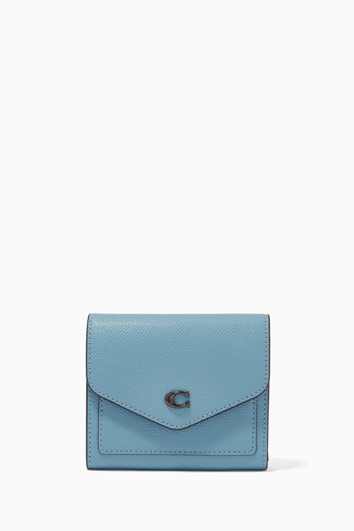 

Small Wyn Wallet in Crossgrain Leather, Blue