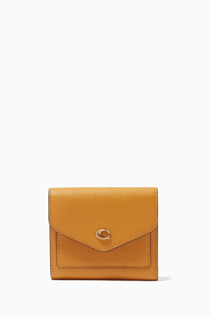 

Small Wyn Wallet in Crossgrain Leather, Yellow