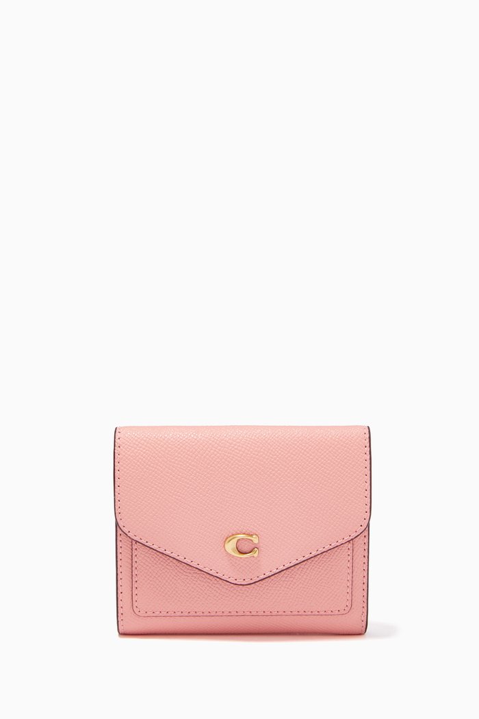 

Small Wyn Wallet in Crossgrain Leather, Pink