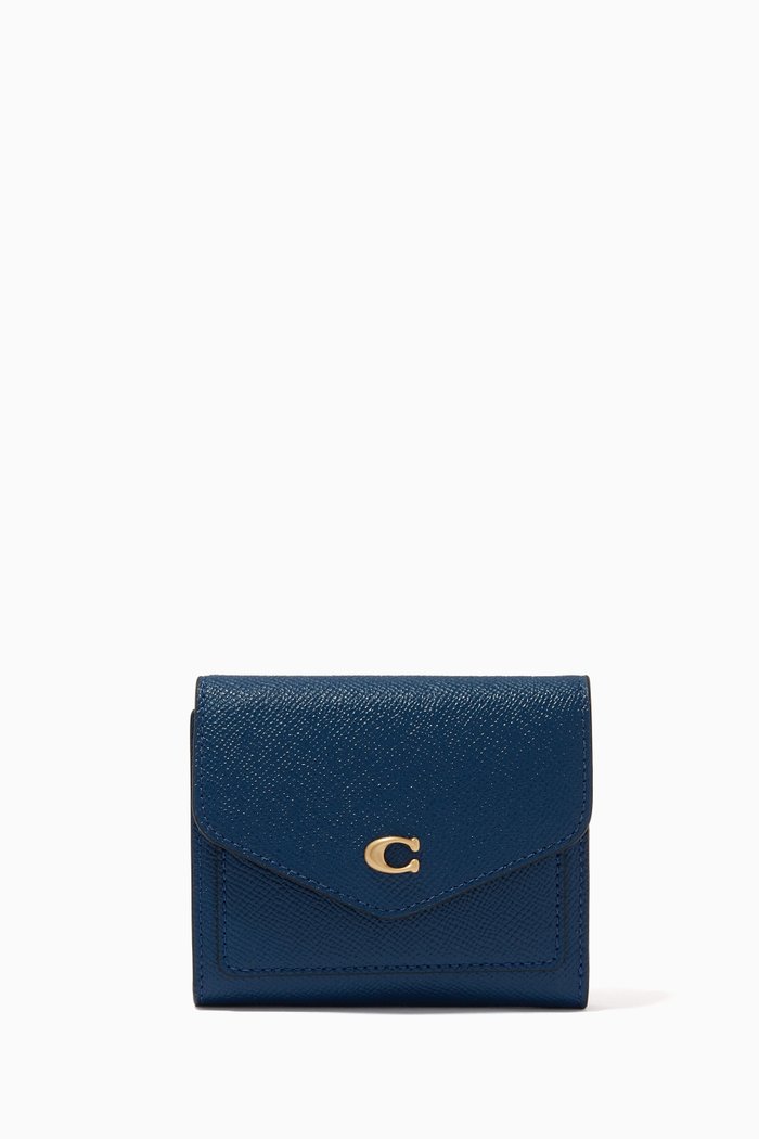 

Small Wyn Wallet in Crossgrain Leather, Blue